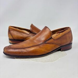 Florsheim Postino Cognac Tan Brown Slip On Leather Dress Shoes Loafers Men’s 11